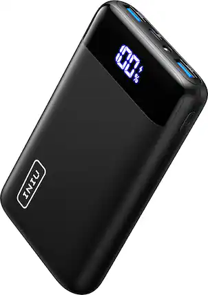 Front. INIU - 22.5W Fast Charging 20000 mAh Power Bank, USB C in & out Battery Pack with LED Display for iPhone, Samsung, and More - Black.