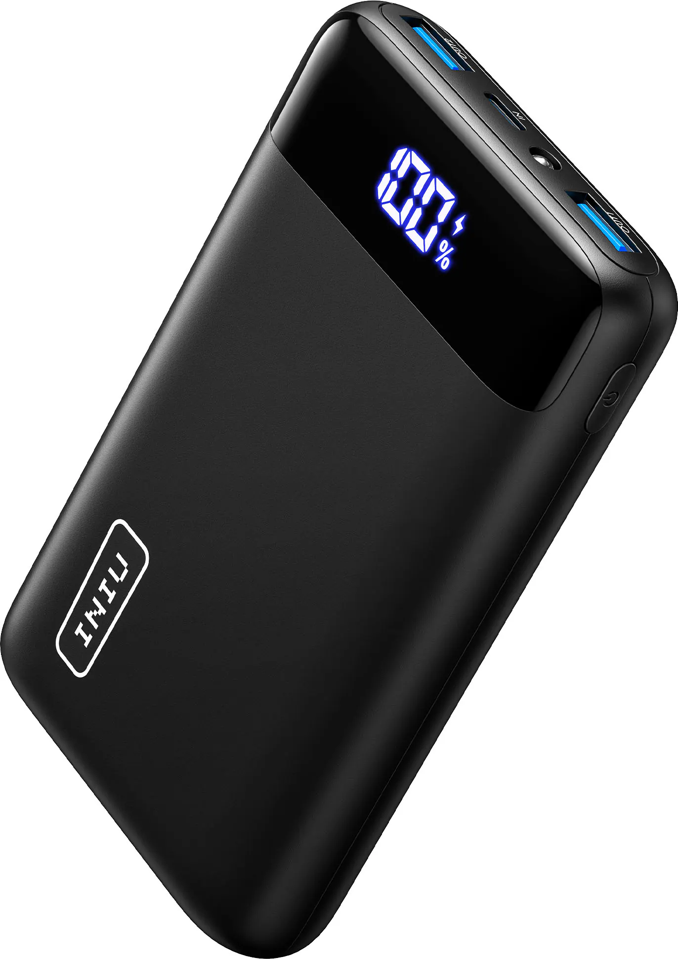 INIU - 22.5W Fast Charging 20000 mAh Power Bank, USB C in & out Portable Charger with LED Display for iPhone, Samsung, and More - Black