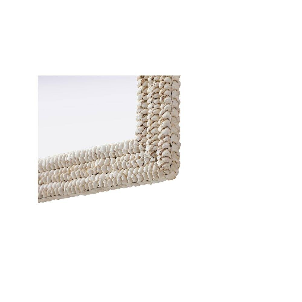 Left. Elegant Decor - Rectangle Cornhusk Mirror 36x36 in Linen White - Linen White.