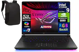 ASUS - ROG Strix SCAR 16 Laptop 16.0 WQXGA Display (Ultra 9- 275HX, 64GB, 2TB SSD, Win 11 Pro) w/17in Backpack - Off Black