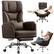 Alt View 1. Brick Attic - 500LBS Plus Ergonomic Office Chair with Footrest, Wide Cross Legged Executive Chair with Reversible Armrests, 120°Tilt - Coffee Brown.