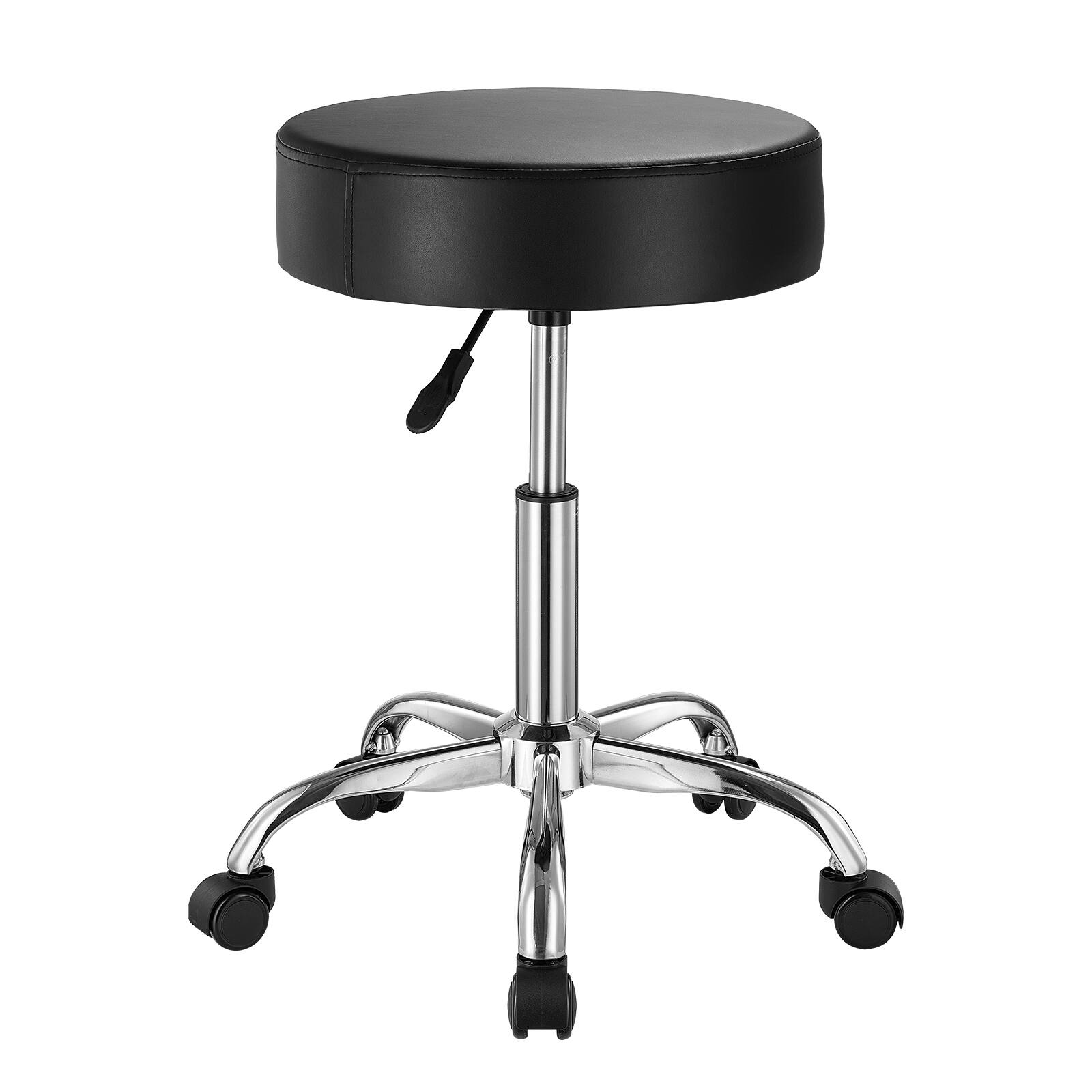 Alt View 5. VEVOR - Rolling Stool with Wheels, 450 LBS Weight Capacity Round Rolling Stool Chair - Black.