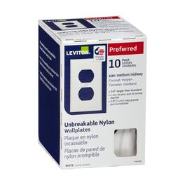 Leviton - 1 gang Thermoplastic Nylon Duplex Wall Plate 1 pk - White