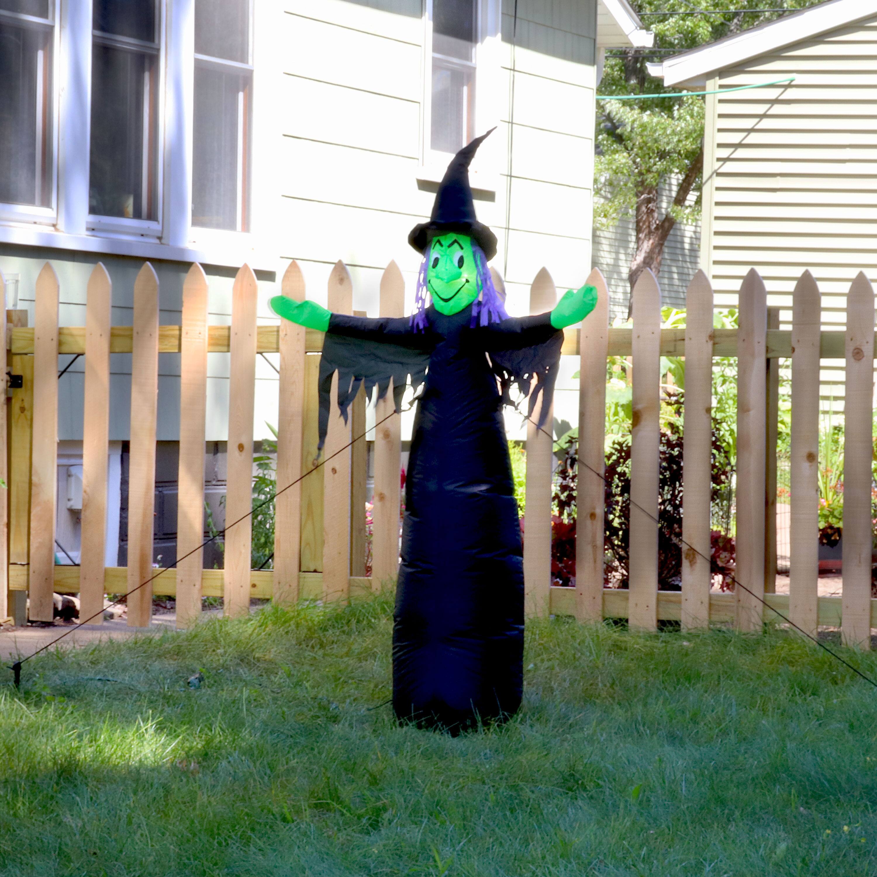 Alt View 4. Sunnydaze - Wendolyn the Wicked Witch Inflatable Halloween Decoration - 5 ft - Black.