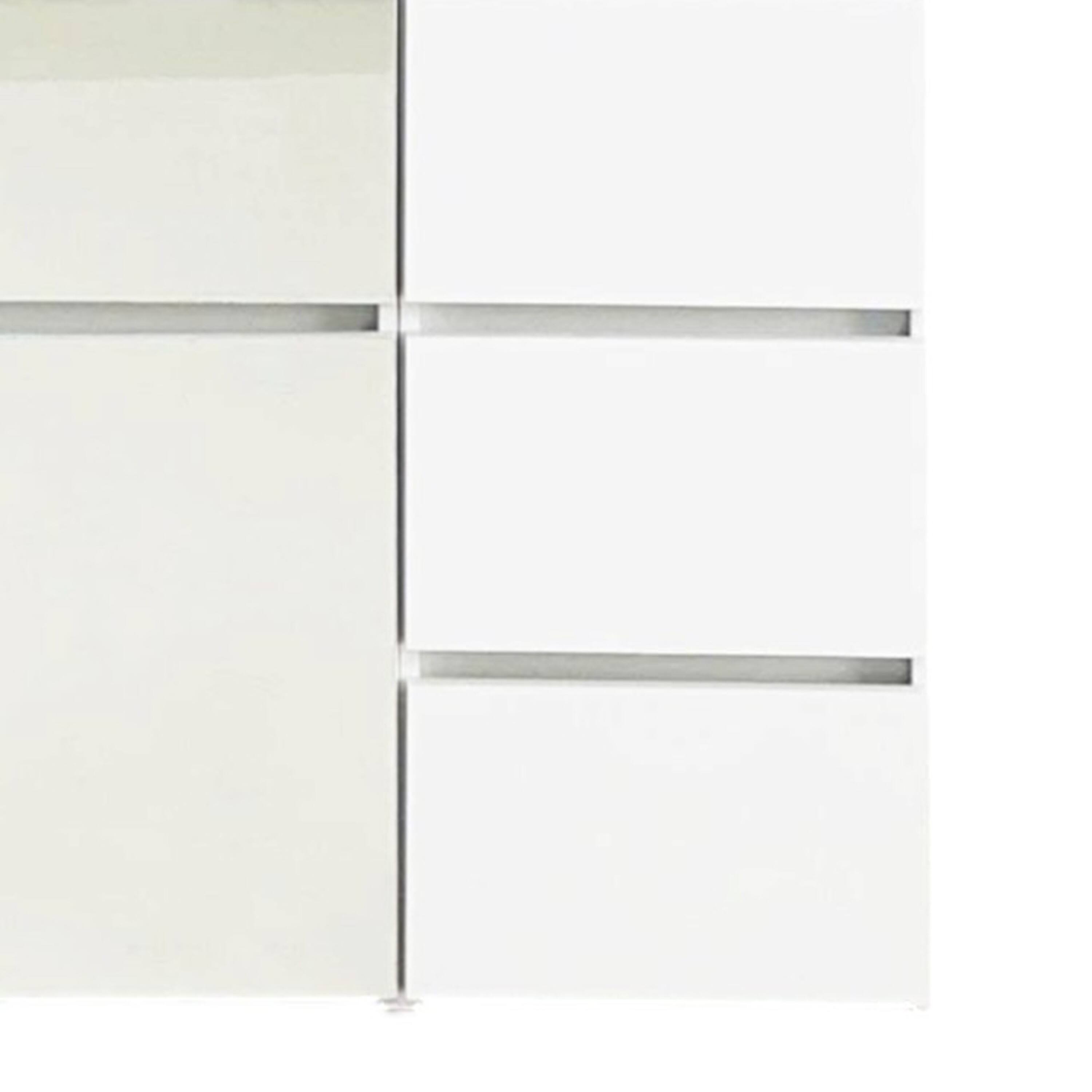 Back. Manhattan Lane - Ely Closet Cabinet Set, Center Mirror Front, 7 Drawers, 71 Inch, White - White.