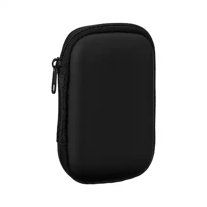Front. Unique Bargains - Earphone Case, 4.53x3.15x1.38in, Portable Earbud Carrying Case Storage Bag for In-Ear Headphones - Black.