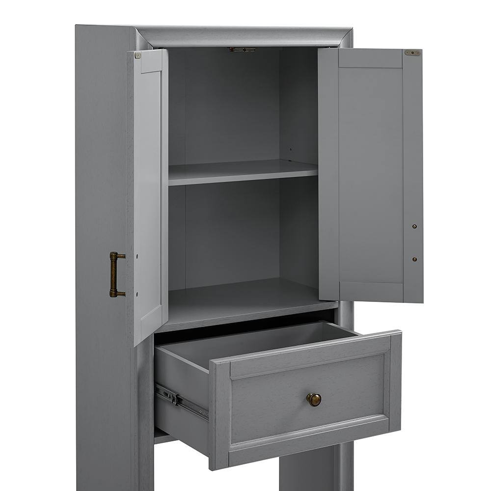 Left. Crosley Furniture - Tara Over The Toilet Storage Cabinet - Gray.