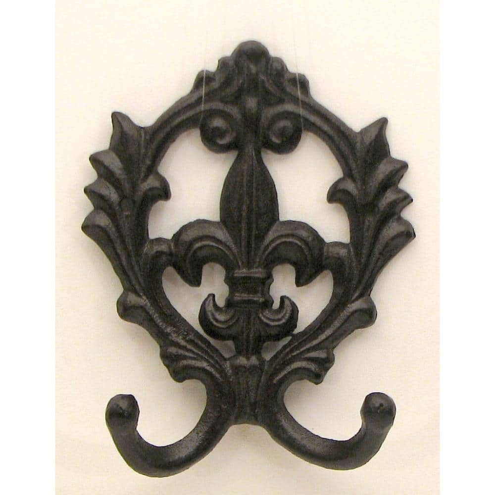 BreeBe - Scroll Fleur De Lis Double Hook - Black