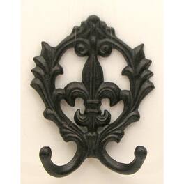 BreeBe - Scroll Fleur De Lis Double Hook - Black