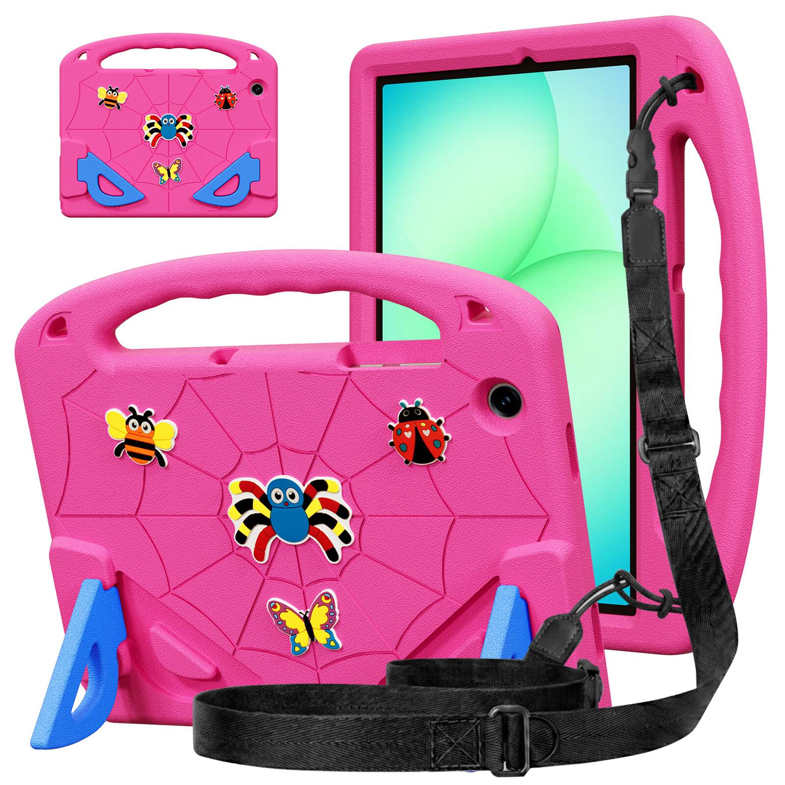 Front. Dteck - Case for Samsung Galaxy Tab A11 / A9 8.7" Tablet, Cute Kids-Friendly Shockproof Handle with Stand - Rose Blue.
