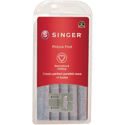 SINGER
Pintuck Foot
Decorative & Crafting
Create perfect parallel rows of tucks