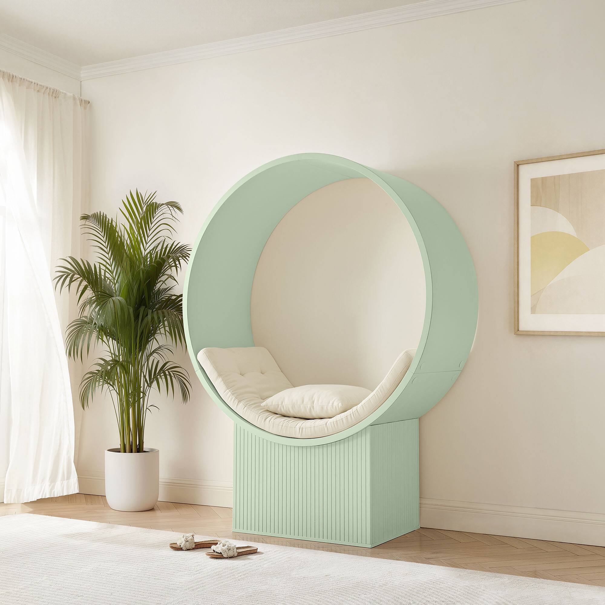 Alt View 3. Modway - Aperture Round Alcove Accent Chair by Modway - Sage Ivory.