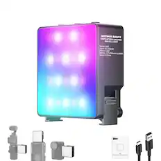 NEEWER BASICS OSMO ACTION 3/4/5 PRO RGB FILL LIGHT
Model: M26
Input: DC 5V/0.5A
Power: 1.5W
Battery: 3.7V 500mAh 1.85Wh
Made in China