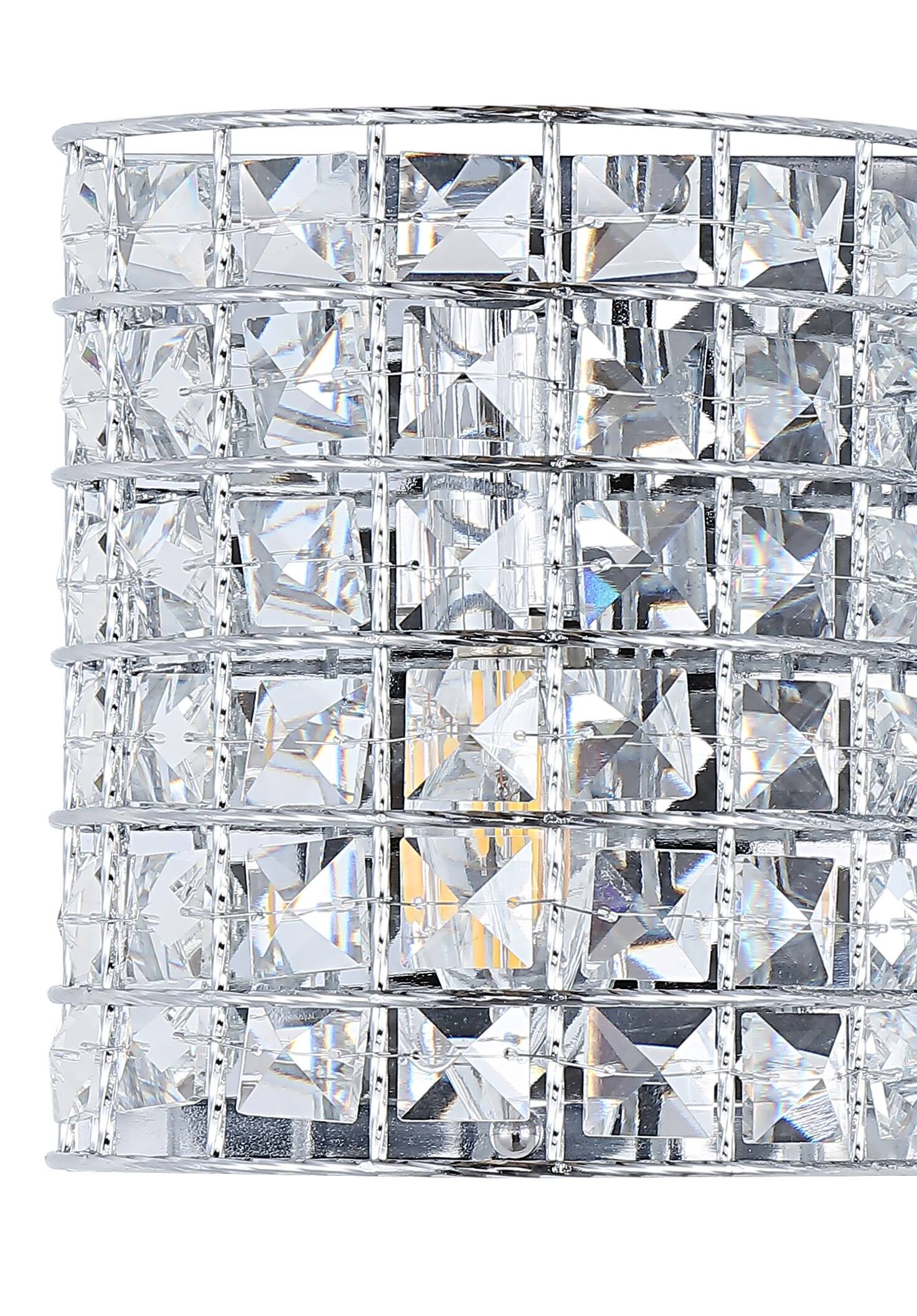 Alt View 4. Jonathan Y - Clara Deco 24" 3-Light Metal/Crystal Classic Glam LED Vanity Light, Chrome - Chrome.