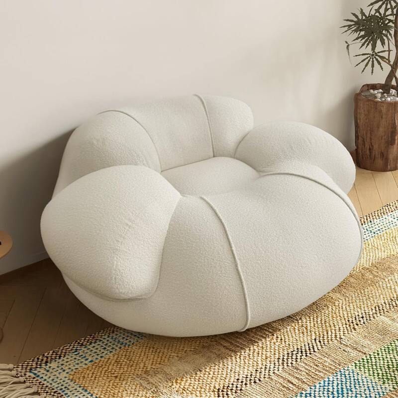 wowmax - Giant Cloud Bean Bag Chair for Adults - Super Soft Fluffy Floor Lounger for Living Room, Bedroom & Game Room - Beige