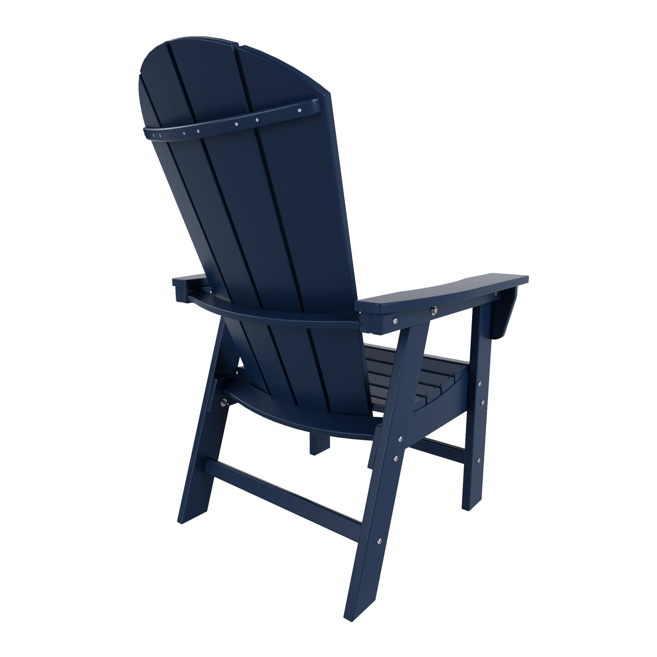 Back. WestinTrends - WestinTrends Malibu Outdoor Patio HDPE Plastic Adirondack Dining Chair - Navy Blue.