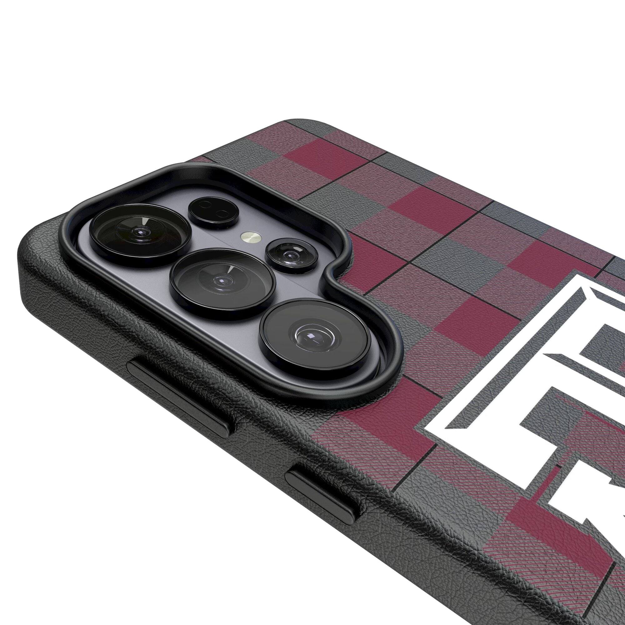 Alt View 2. Keyscaper - Texas A&M Aggies Plaid Galaxy Magnetic Bump Case - S25 Ultra - Black.