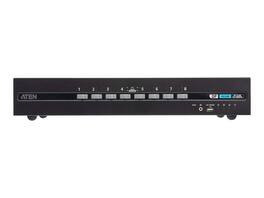Aten Technology - 8-Port USB DisplayPort Dual Display Secure KVM Switch with CAC - Black