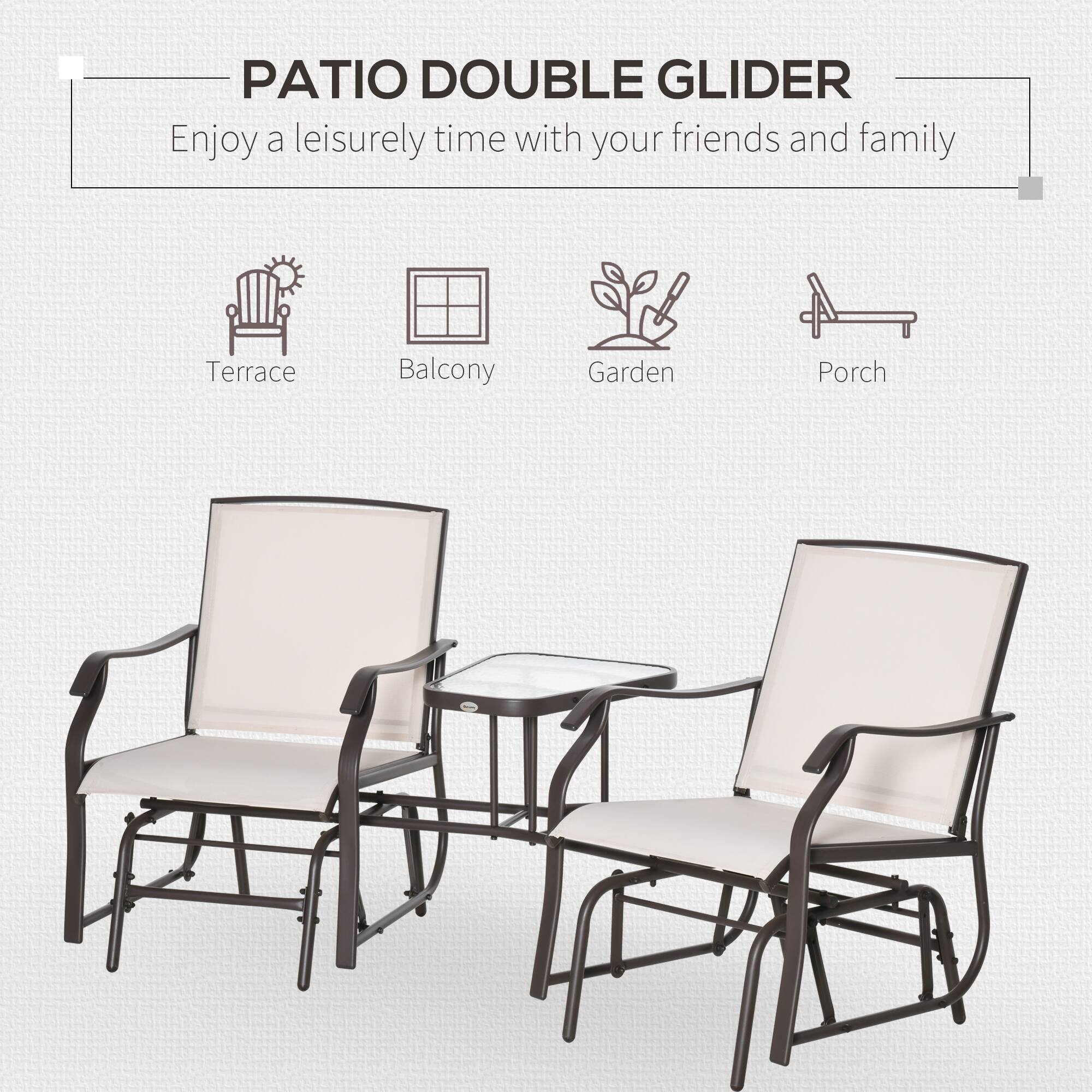 PATIO DOUBLE GLIDER
Enjoy a leisurely time with your friends and family
Terrace
Balcony
Garden
Porch