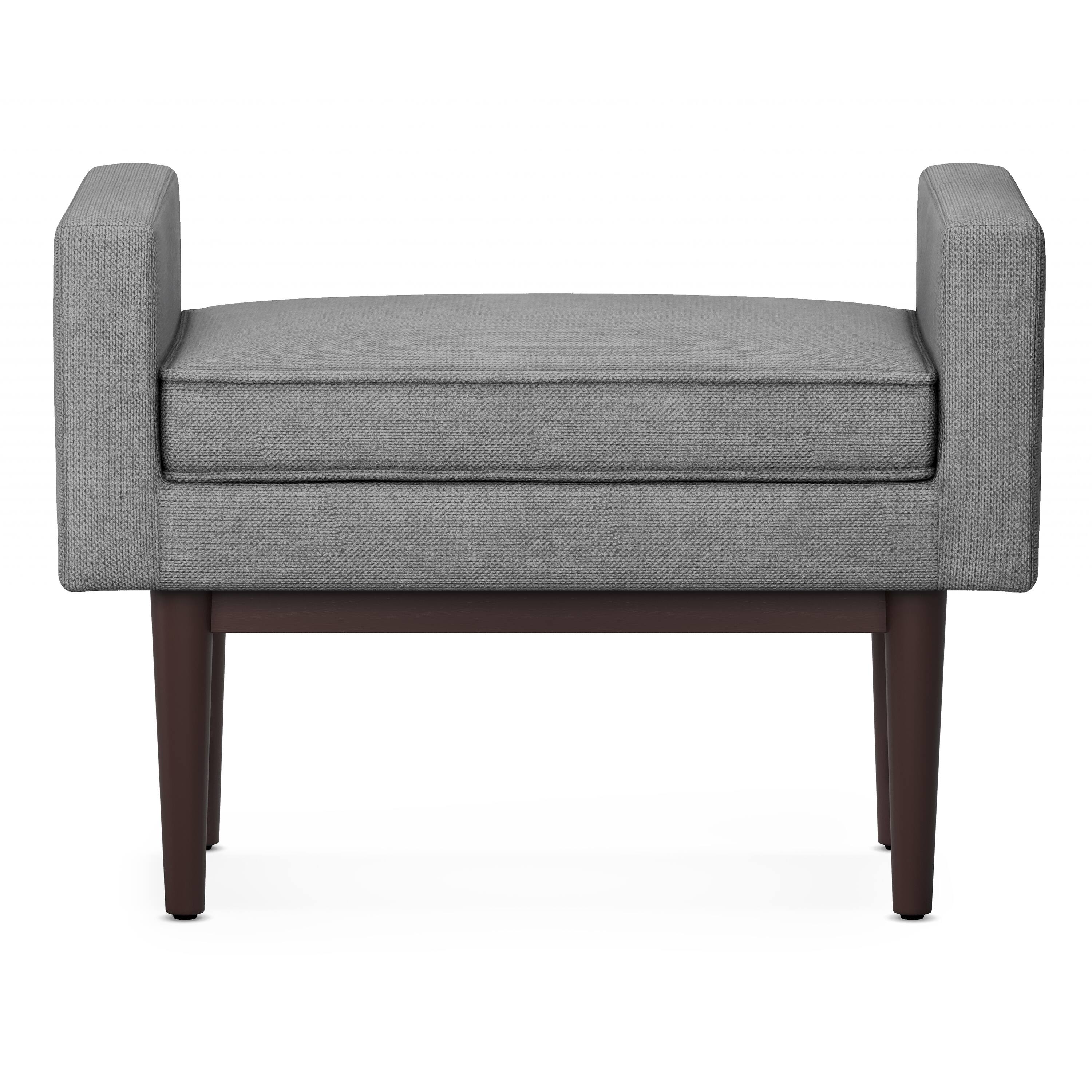 Left. Simpli Home - Scott 29 inch Wide Rectangle Small Ottoman Bench in Pewter Grey Linen Fabric - Pewter Grey.
