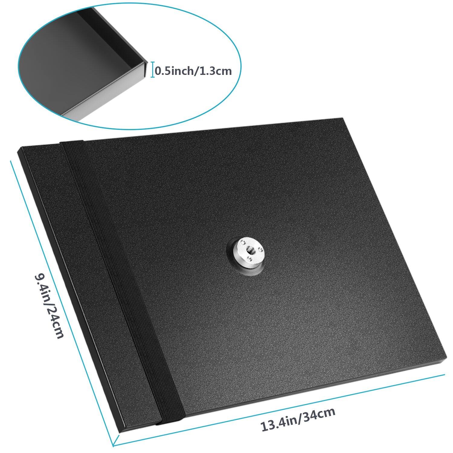 0.5 inch/1.3 cm  
9.4 in/24 cm  
13.4 in/34 cm