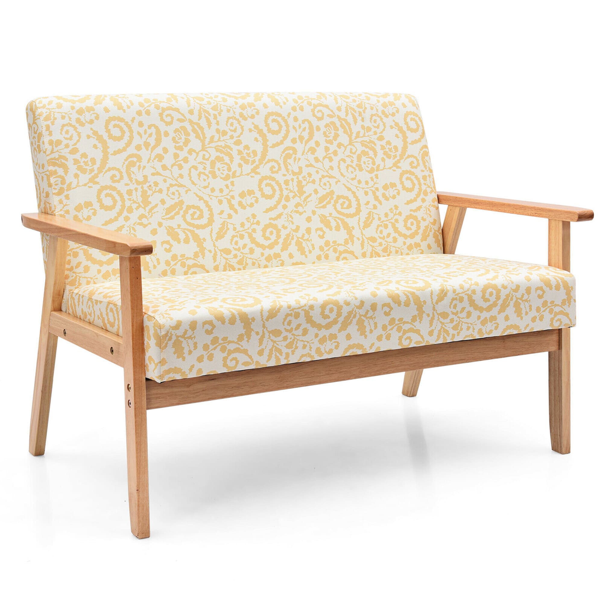 【 Saruwa2♡  】 Costway Modern Fabric Loveseat Sofa Couch Upholstered 2 Seat