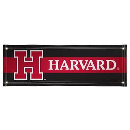 Victory Corps - Harvard Crimson 2' x 6' Stripes Wordmark Vinyl Banner - Black