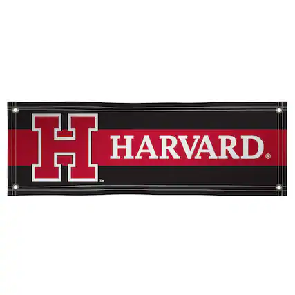 Front. Victory Corps - Harvard Crimson 2' x 6' Stripes Wordmark Vinyl Banner - Black.