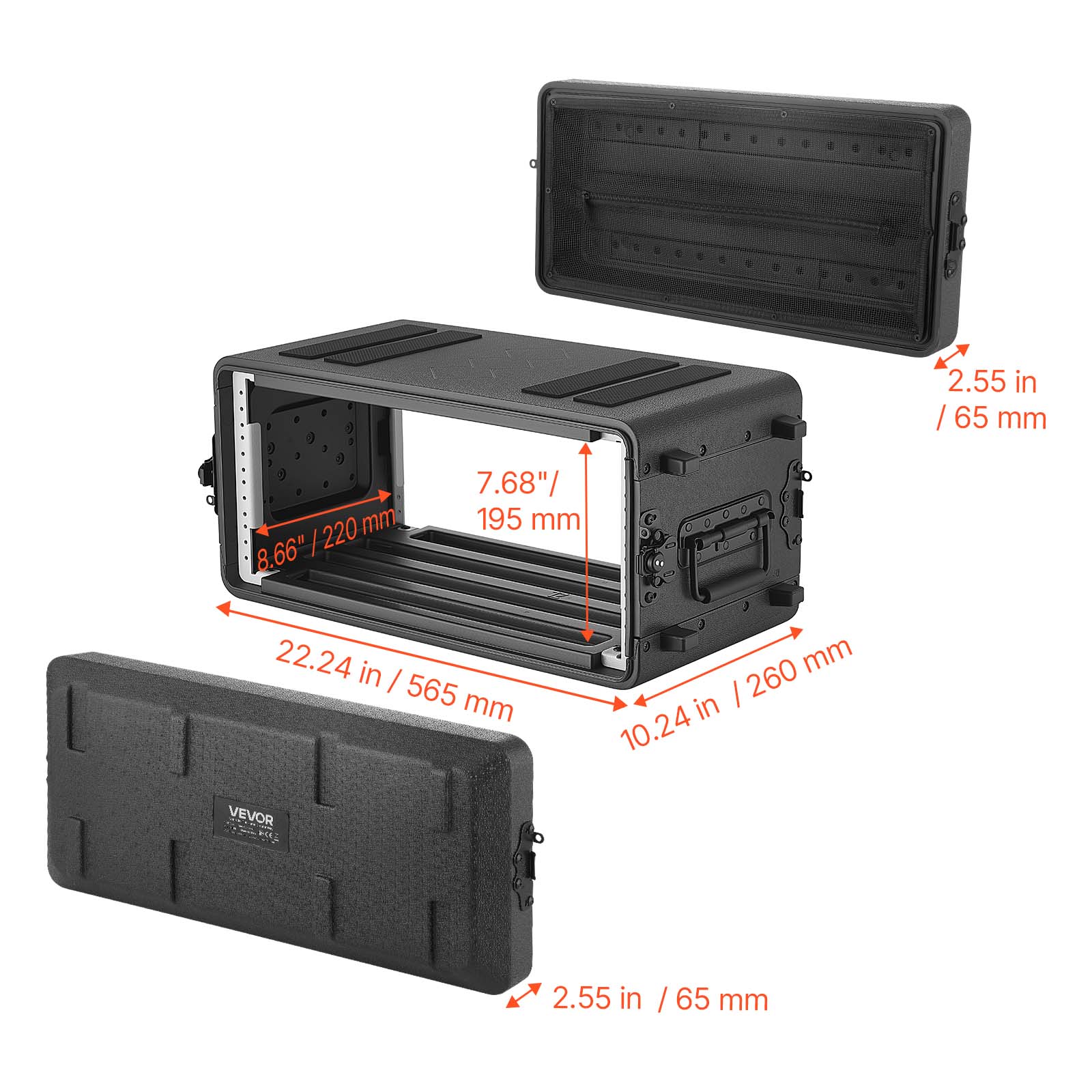 2.55 in / 65 mm  
220 mm  
8.66" | 7.68"/ 195 mm  
22.24 in / 565 mm  
10.24 in / 260 mm  
2.55 in / 65 mm