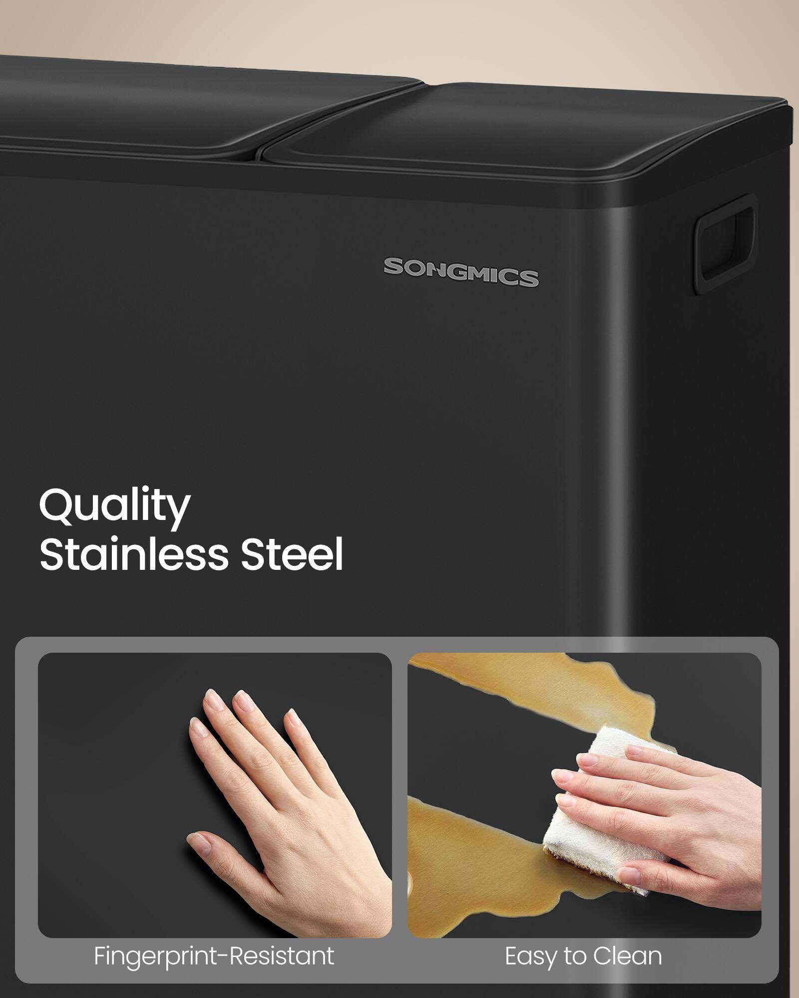 SONGMICS Quality Stainless Steel Fingerprint-Resistant Easy to Clean