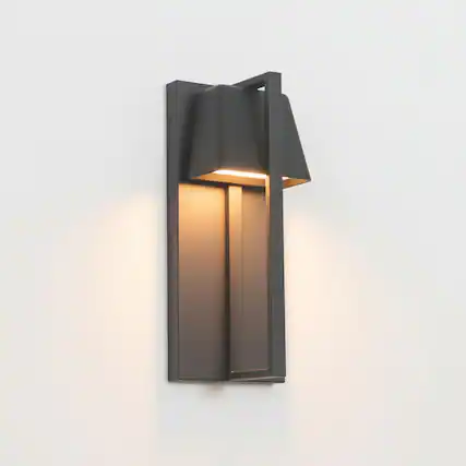 Front. Umeiluce - LED Outdoor Wall Sconces Waterproof - Matte Black.