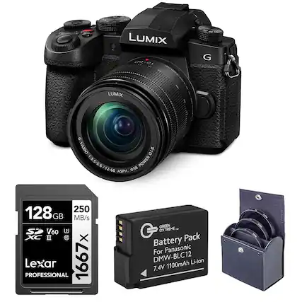 LUMIX G LUMIX G VARIO 1:3.5-5.6 POWER O.I.S. 12-60 ASPH. 58 250 128GB MB/s SP V60 3 XC I PROFESSIONAL Lexar 1667x GREEN eXTREME. - Battery Pack For Panasonic DMW-BLC12 Li-ion 7.4V 1100mAh