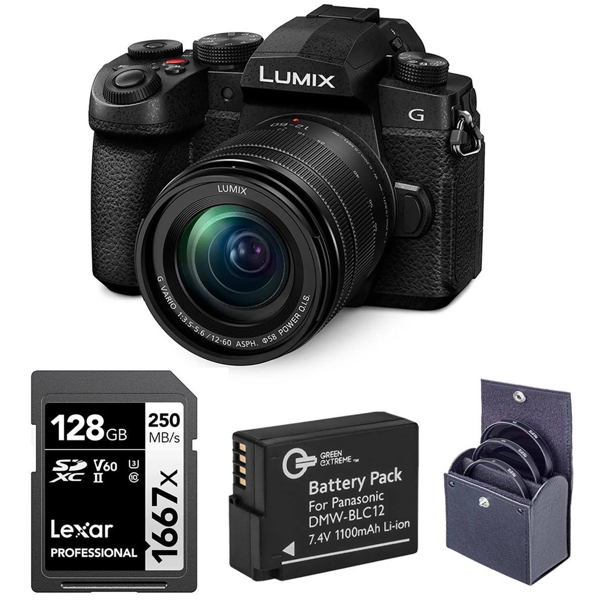 LUMIX G LUMIX G VARIO 1:3.5-5.6 POWER O.I.S. 12-60 ASPH. 58 250 128GB MB/s SP V60 3 XC I PROFESSIONAL Lexar 1667x GREEN eXTREME. - Battery Pack For Panasonic DMW-BLC12 Li-ion 7.4V 1100mAh