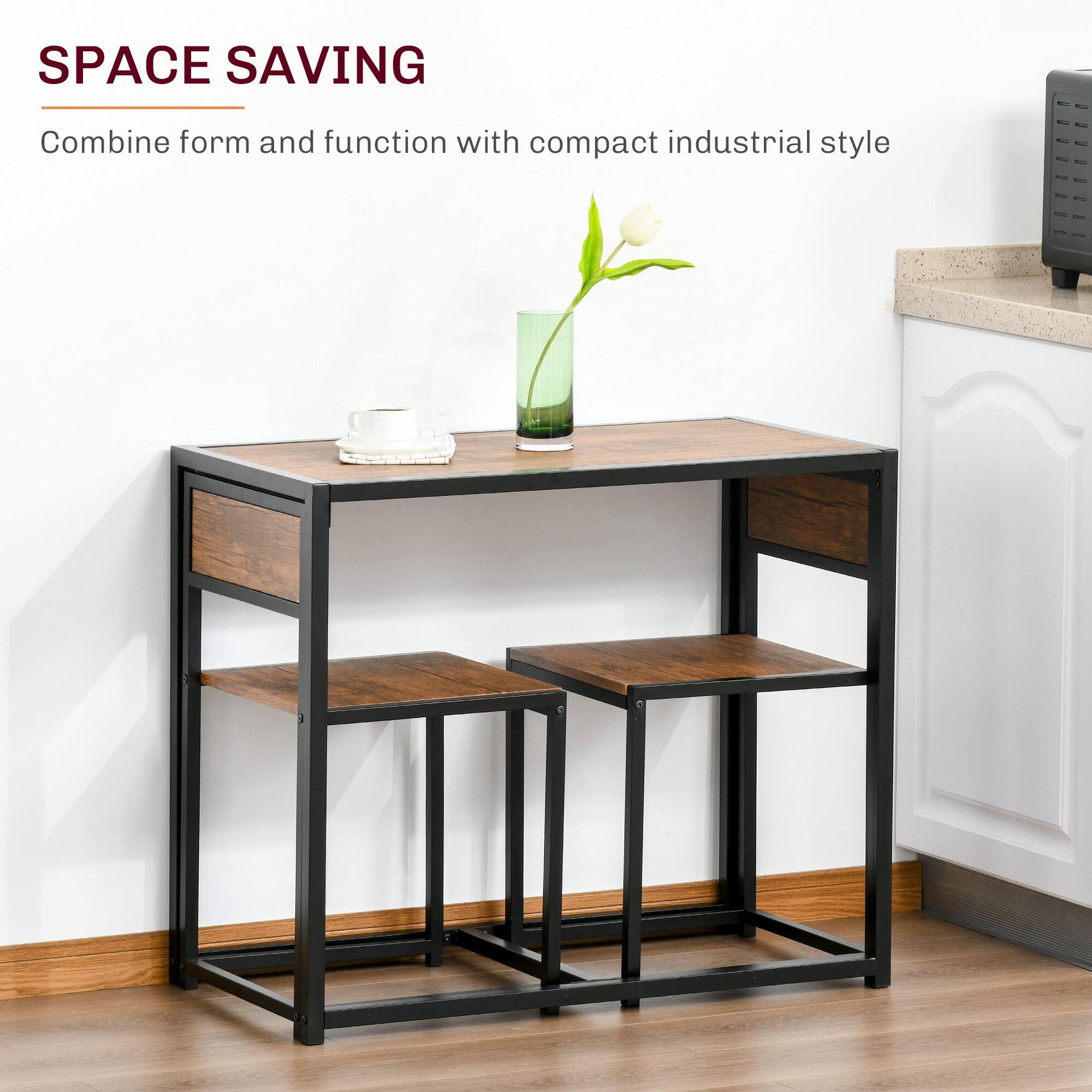 SPACE SAVING  
Combine form and function with compact industrial style