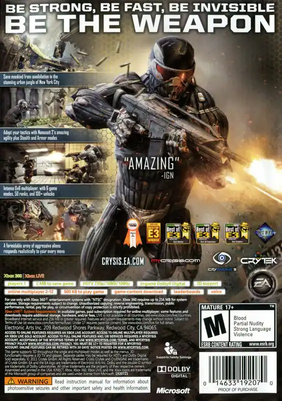 Crysis Xbox 360 X360 Xbox 360 19207 Best Buy - Main Image