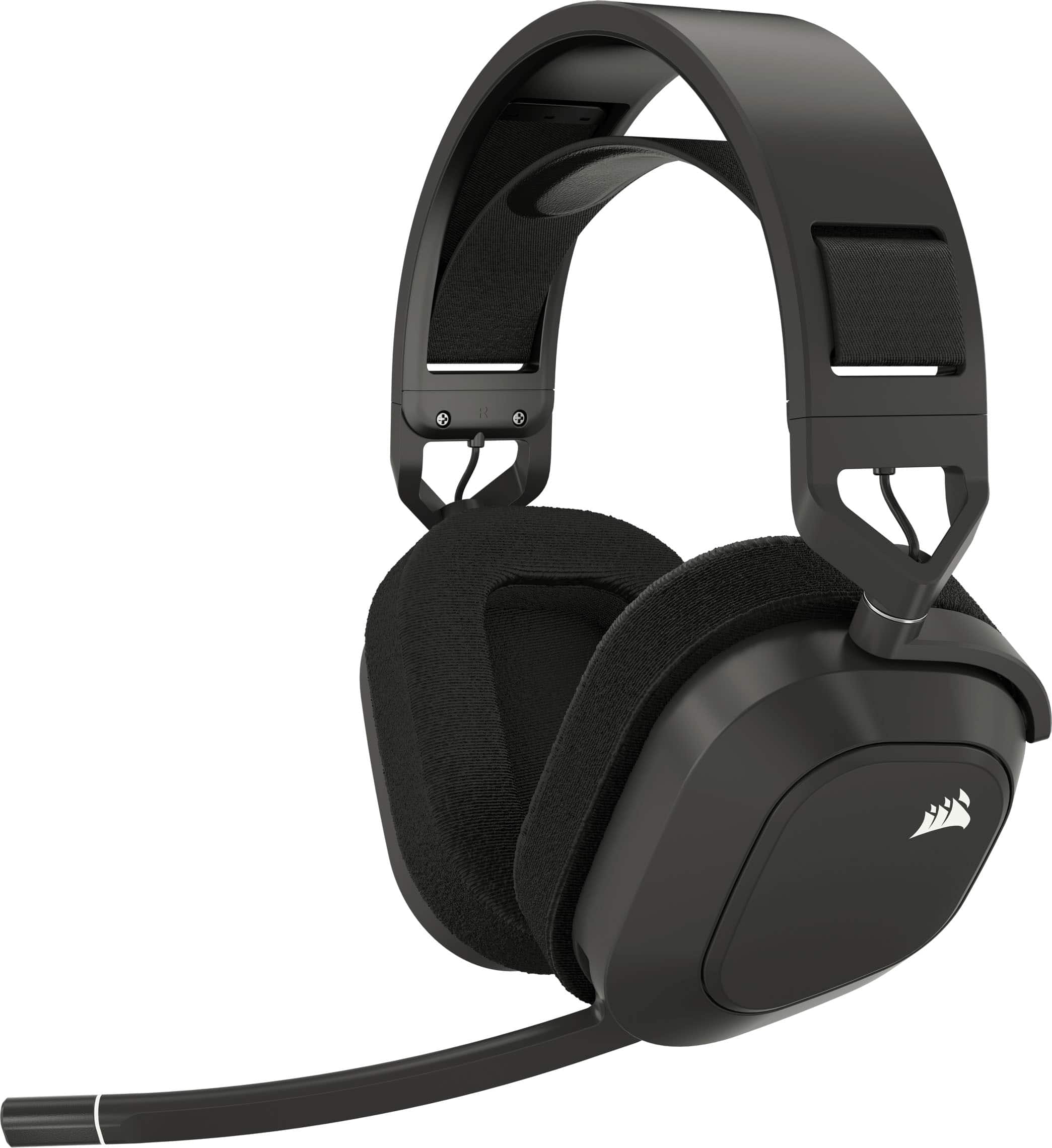 Front. CORSAIR - HS80 MAX Wireless Gaming Headset for Xbox, PC, Mac, PS5, PS4, and Mobile - Steel Gray.