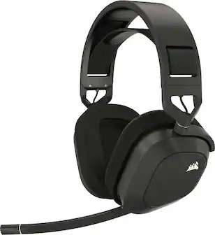 Front. CORSAIR - HS80 MAX Wireless Gaming Headset for Xbox, PC, Mac, PS5, PS4, and Mobile - Steel Gray.