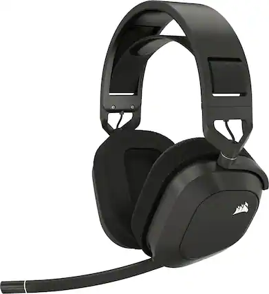 Front. CORSAIR - HS80 MAX Wireless Gaming Headset for Xbox, PC, Mac, PS5, PS4, and Mobile - Steel Gray.