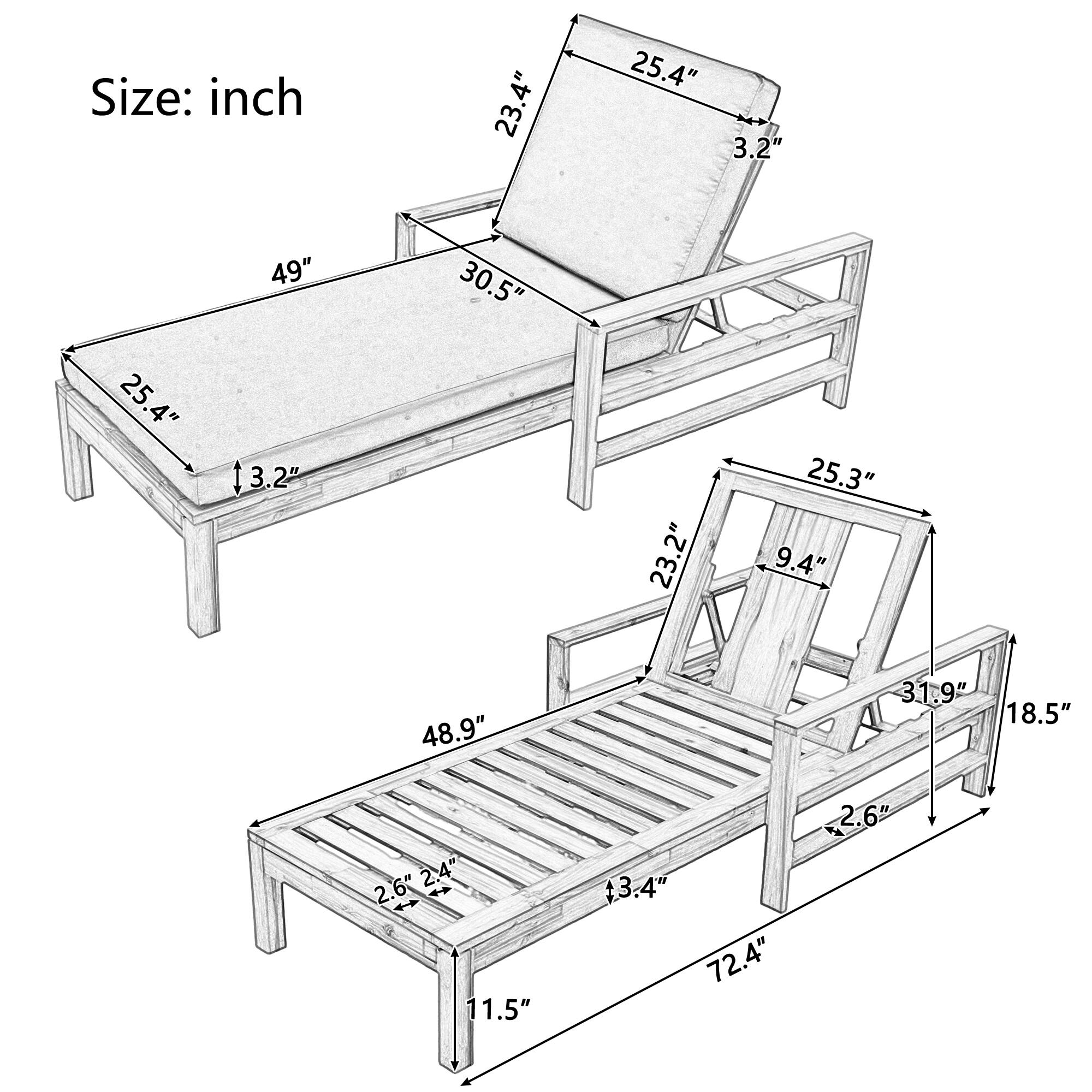 Size: inch

- 23.4"
- 25.4"
- 3.2"
- 25.4"
- 49"
- 13.2"
- 30.5"
- 23.2"
- 25.3"
- 9.4"
- 48.9"
- 3.1.9"
- 18.5"
- 2.6"
- 2.4"
- 11.5"
- 72.4"
- 2.6"