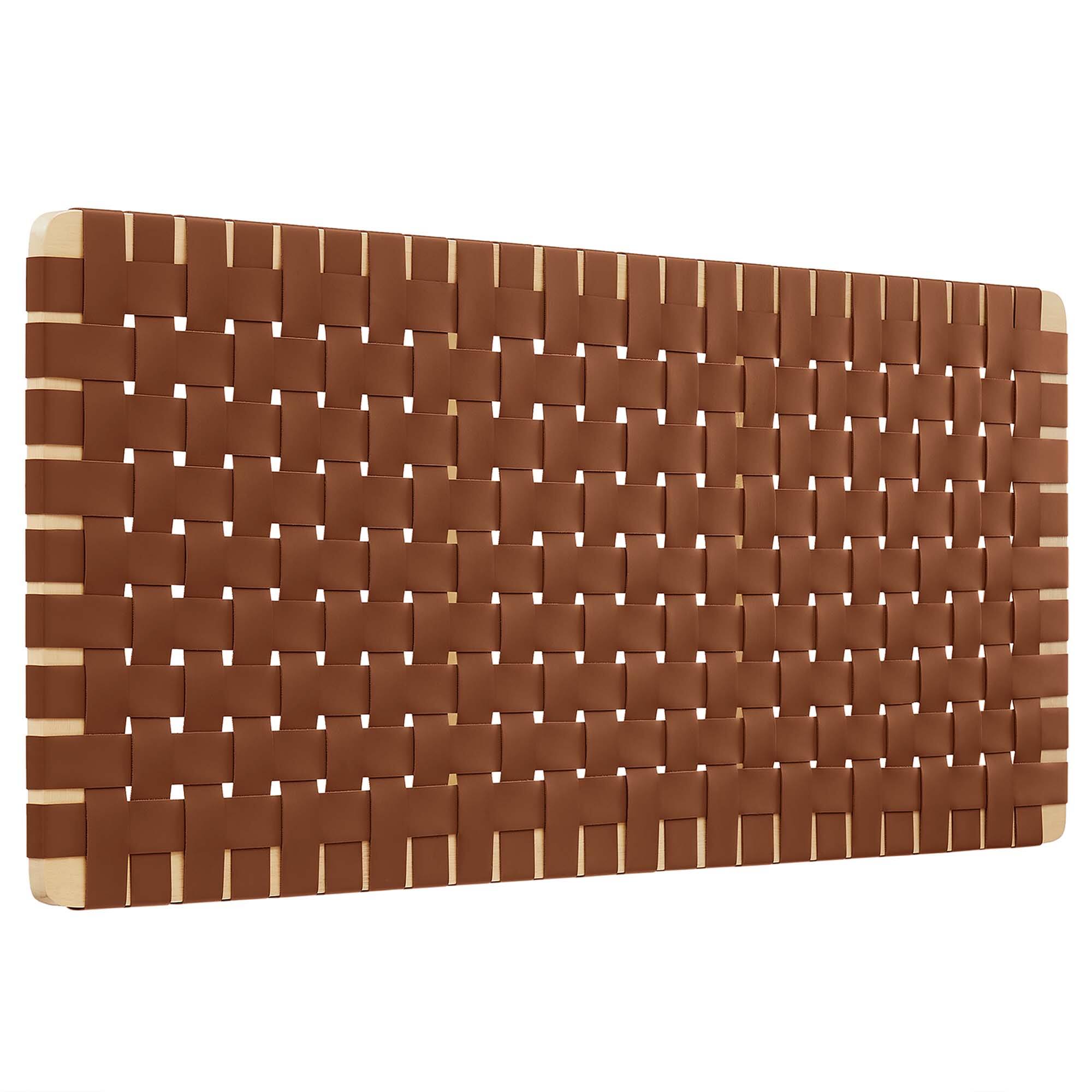 Sparta Weave Vegan Leather Full Headboard by Modway - Brown price history on PriceWatchPro