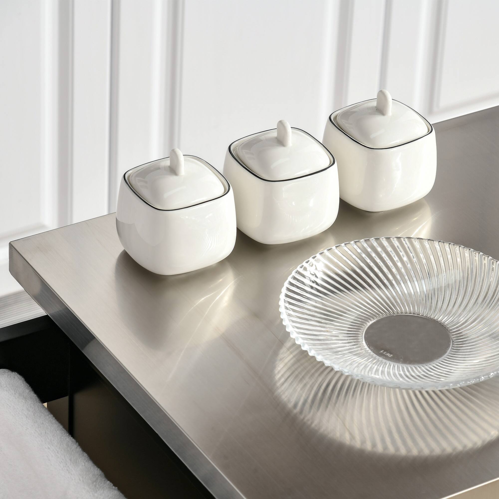 Alt View 8. Homcom - Kitchen Island on Wheels, Rolling Kitchen Cart with Stainless Steel Countertop, Drawer, Towel Rack and Spice Rack - Black.