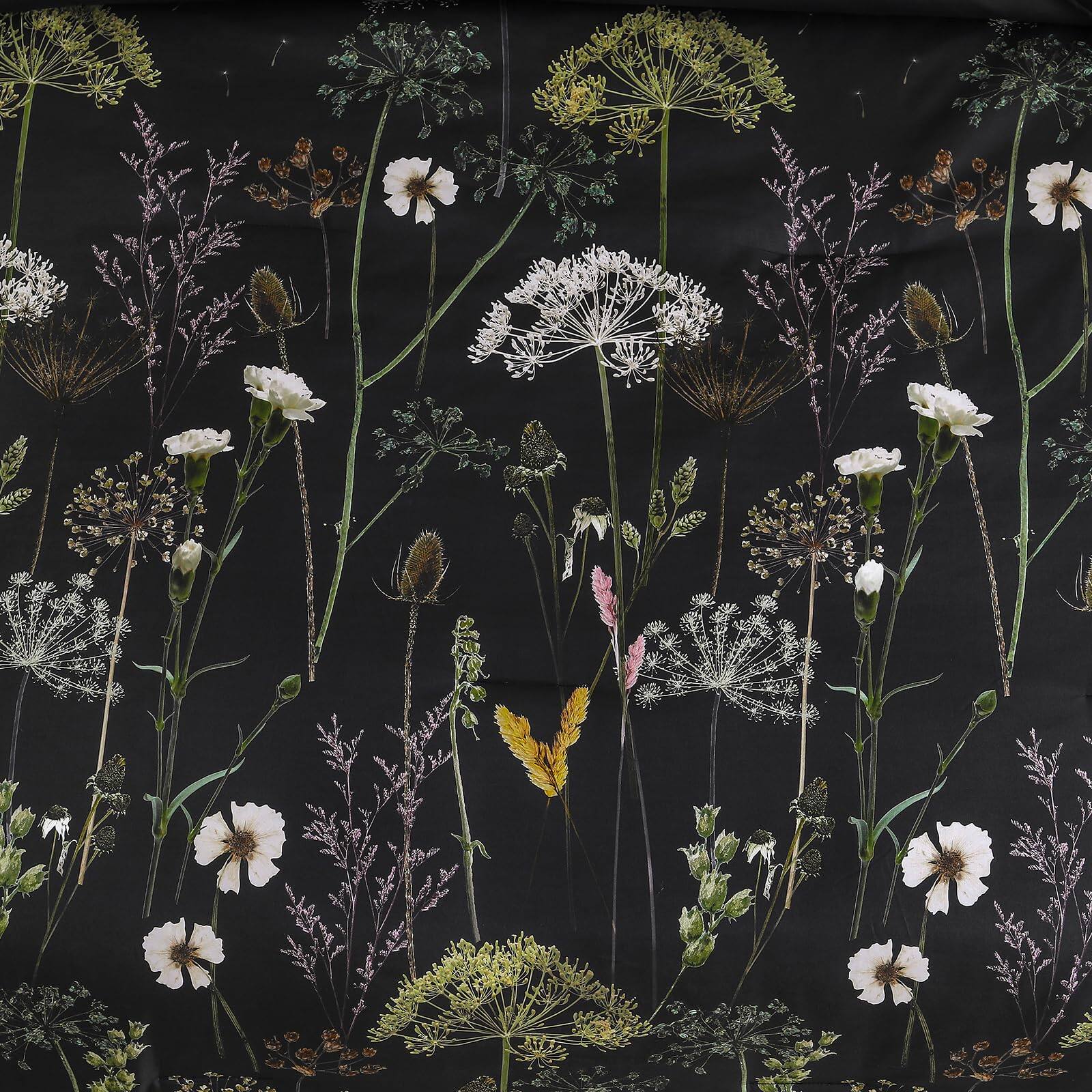 Alt View 1. Comfort Essence - 7 Piece Floral Comforter Set Dandelion Plant Botanical Bedding Bed In A Bag Soft Microfiber Complete With - Navy Blue-King (104"x90").