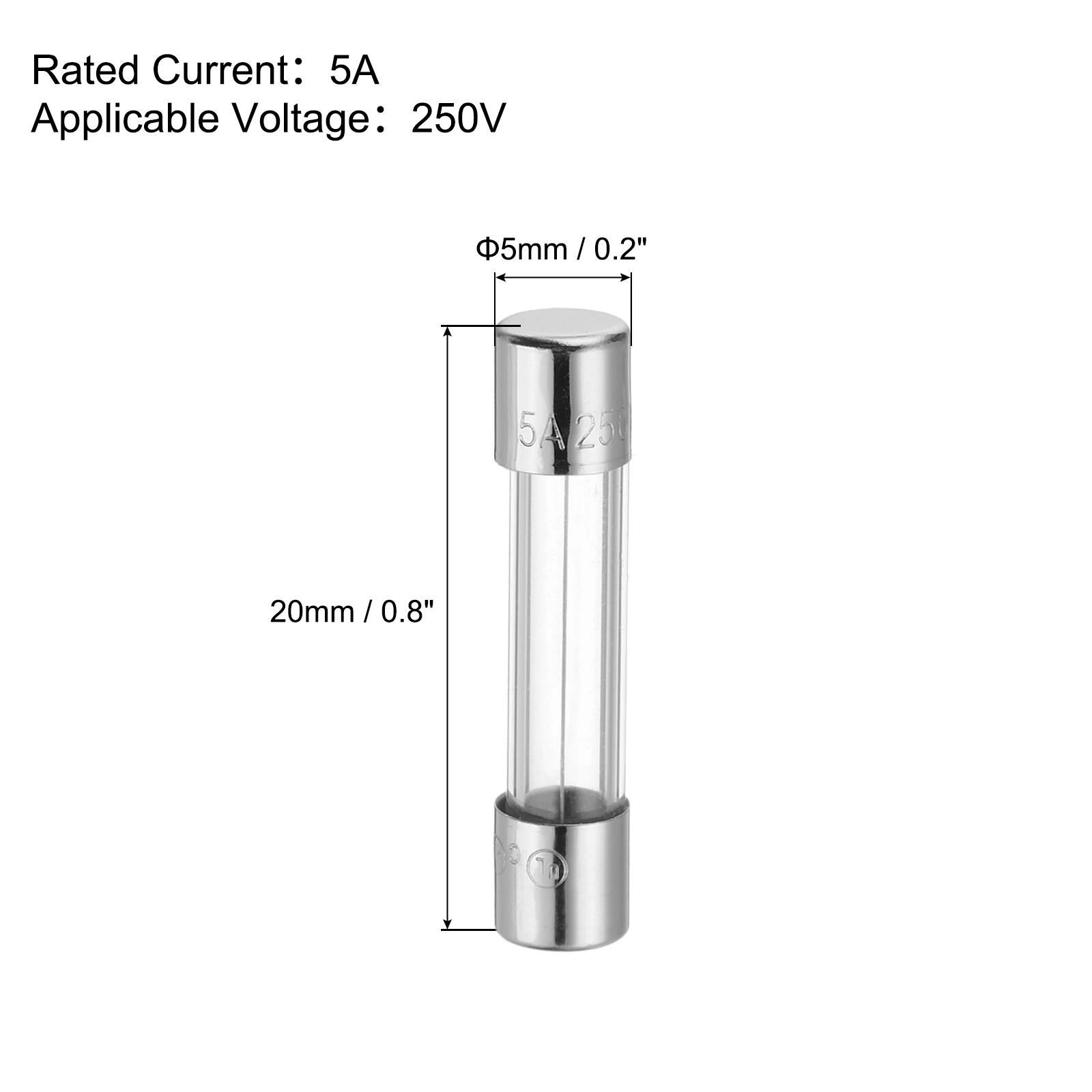 Rated Current: 5A  
Applicable Voltage: 250V  

5mm / 0.2"  
20mm / 0.8"