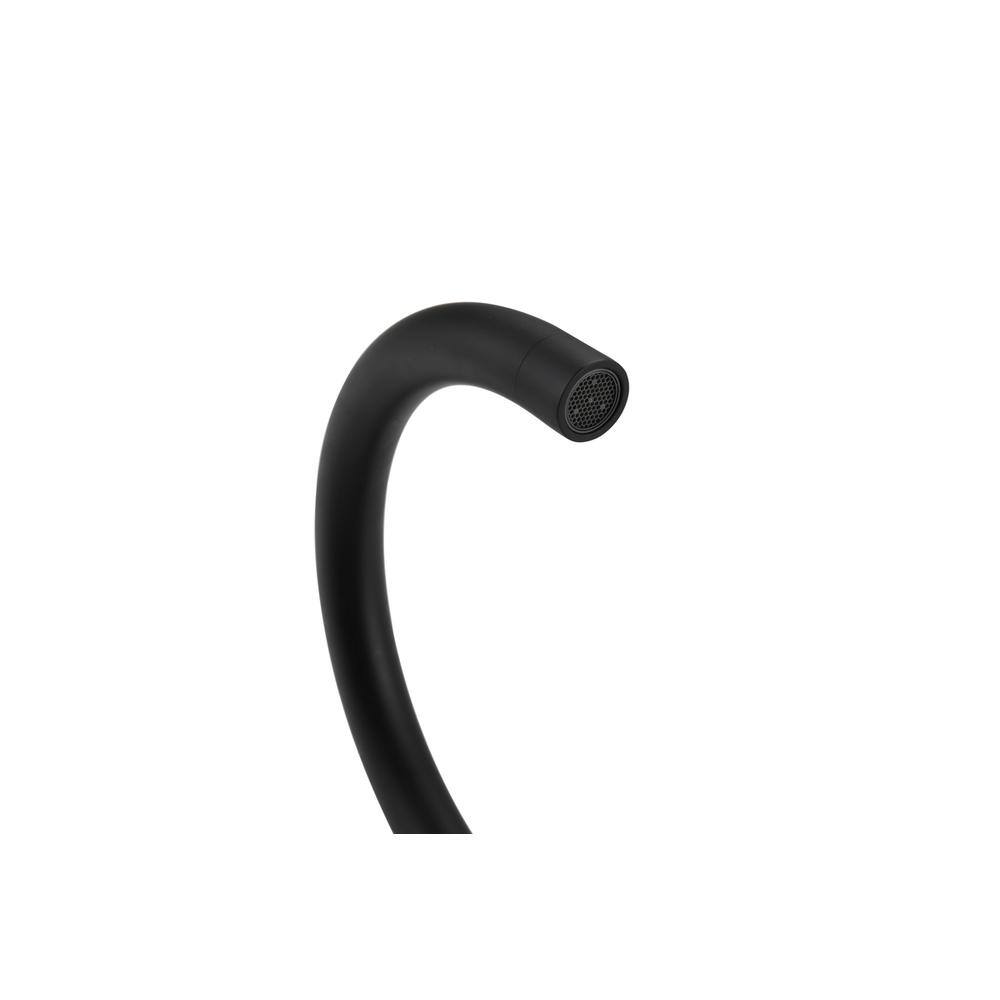 Angle. Elegant Kitchen and Bath - Steven Floor Mounted Roman Tub Faucet with Handshower in Matte Black - Matte Black.