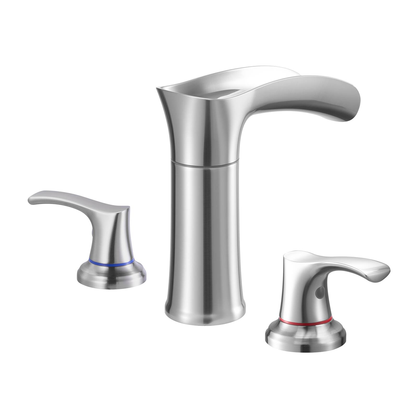 Alt View 5. VEVOR - Roman Tub Faucet, 3 Hole Waterfall Bathtub Faucet, Zinc Alloy Bath Tubs Faucets Set with 2 Handles - Sliver.