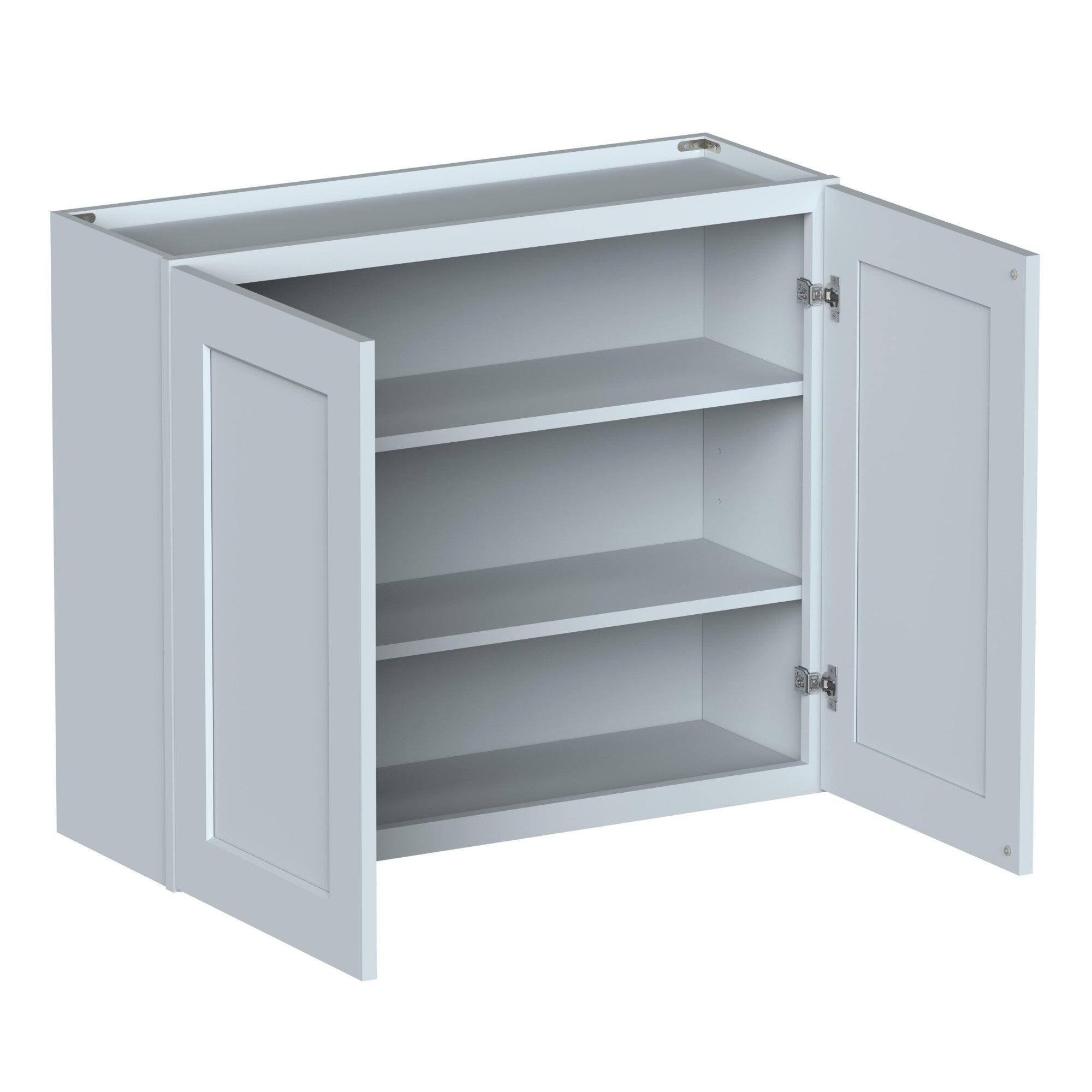 Alt View 2. Boyel Living - 36in.W x12in.D x30in.H Dove Gray WALL CABINET Fully assembled Cabinet With Two HDF Doors - Gray.