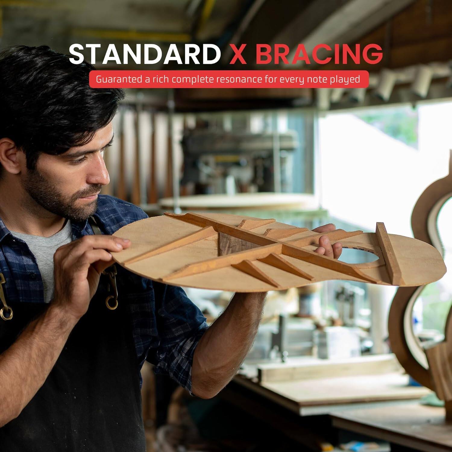 STANDARD X BRACING Guaranteed a rich complete resonance for every note played