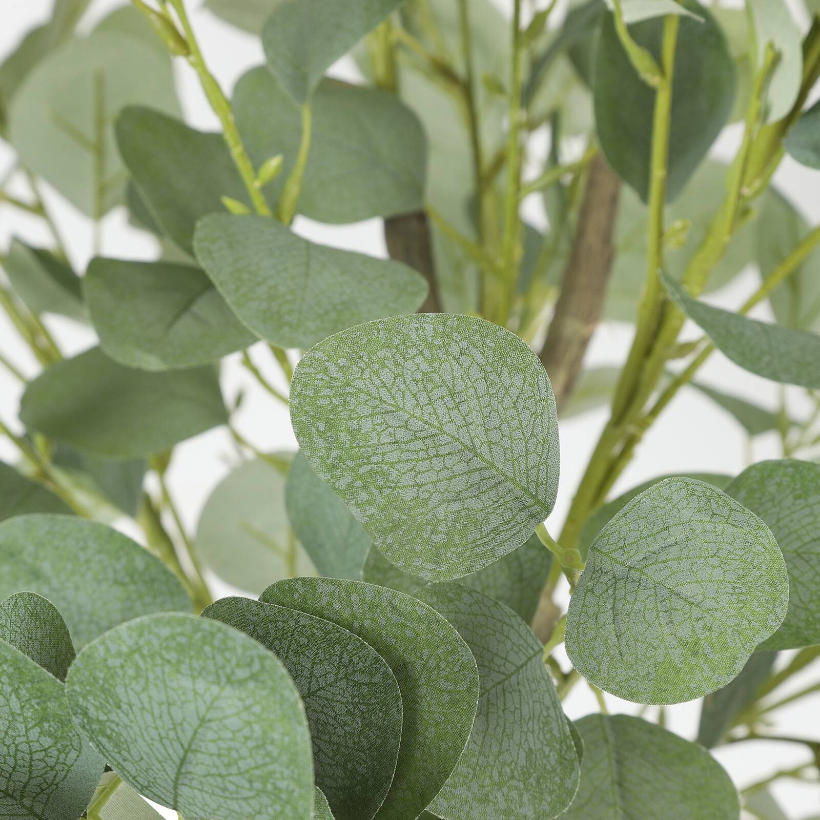 Left. Oumilen - 5.9FT Artificial Eucalyptus Tree, 1.8m Detachable Faux Silver Dollar Eucalyptus Plant for Indoor Home Decor - Green.