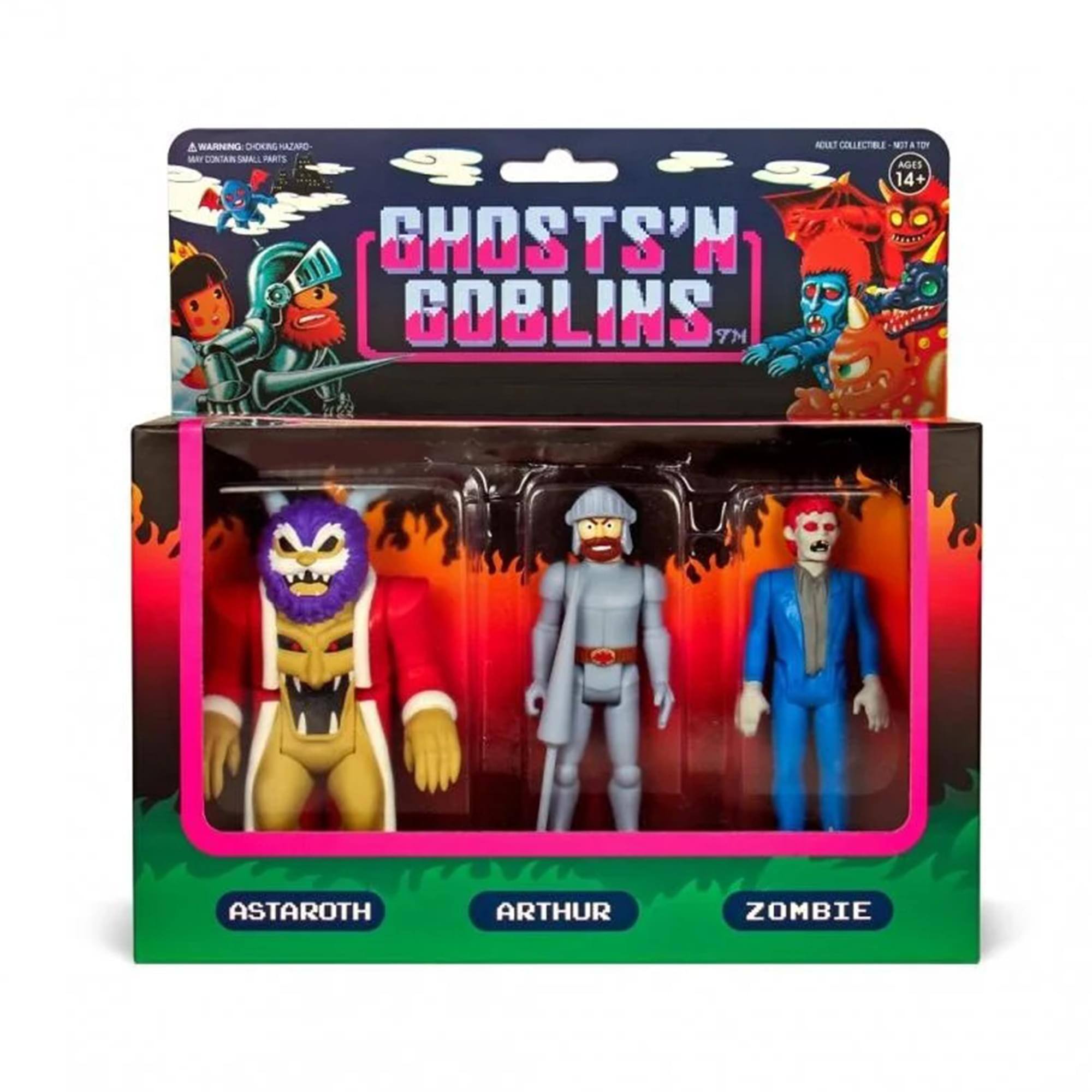 A WARNING CHOKING HAZARD - SMALL PARTS 14+ GHOSTS'N GOBLINS TM ASTAROTH ARTHUR ZOMBIE