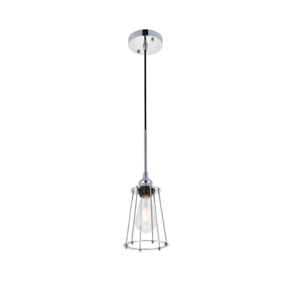 Alt View 4. Living District - Auspice 1 Light Chrome Pendant - Chrome.